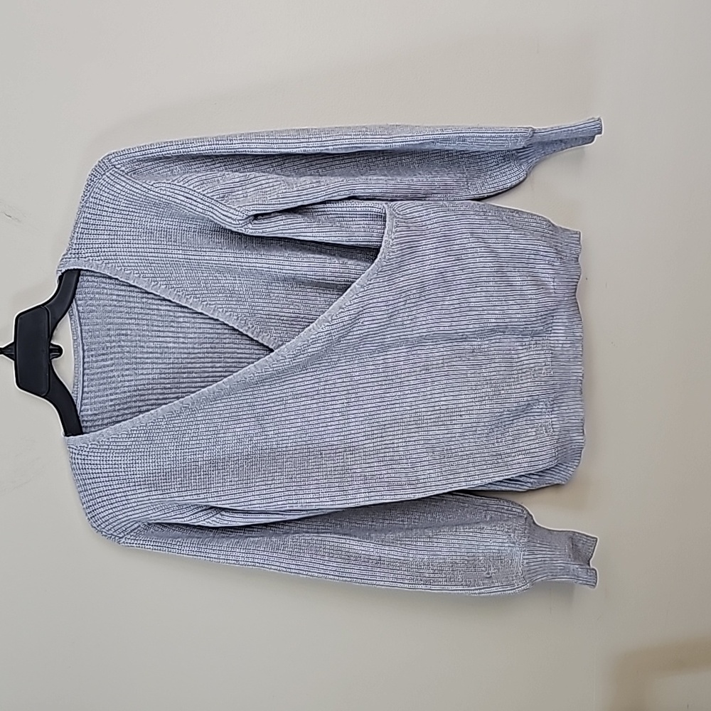Grey wrap sweater